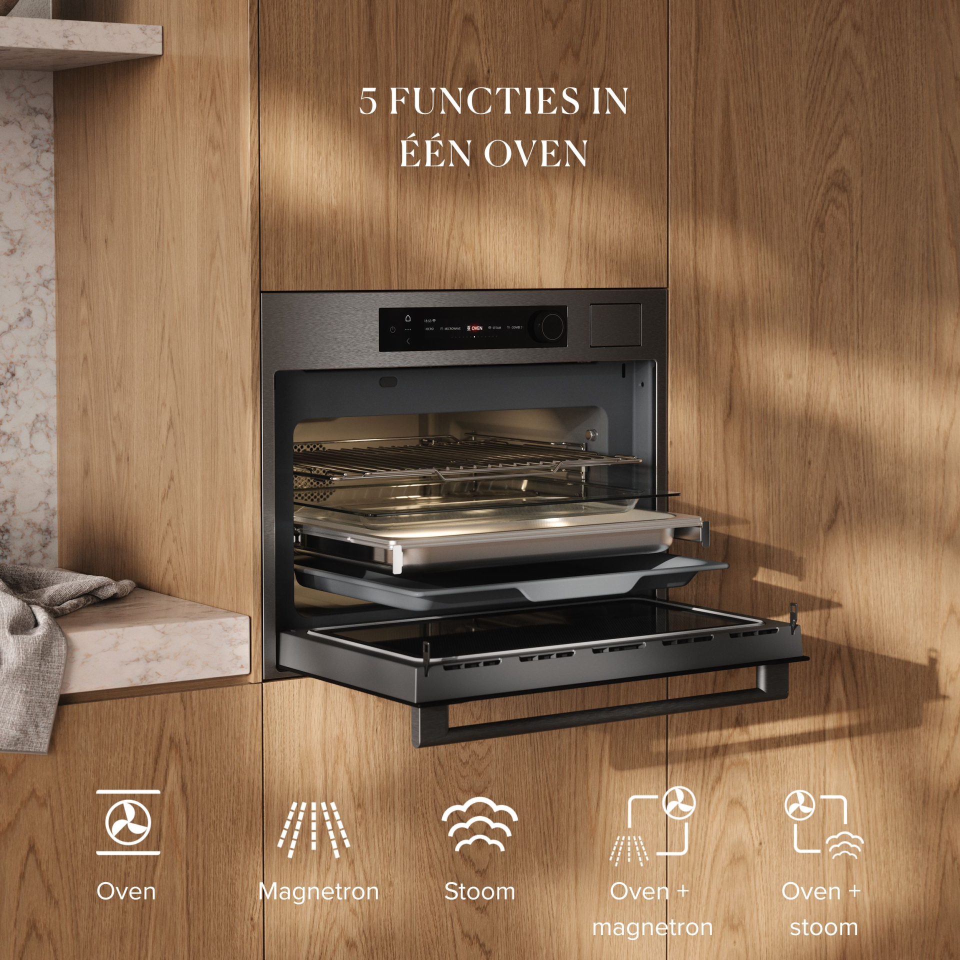 ATAG multifunctionele oven - combi - 45cm - CSX8412D