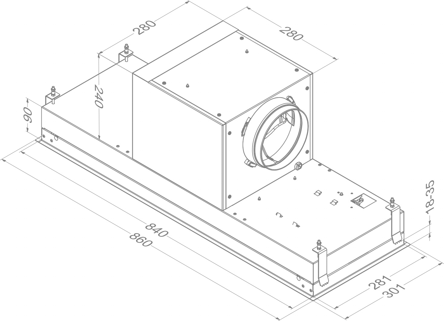 DOECO inbouwgroep - 86cm - ND820