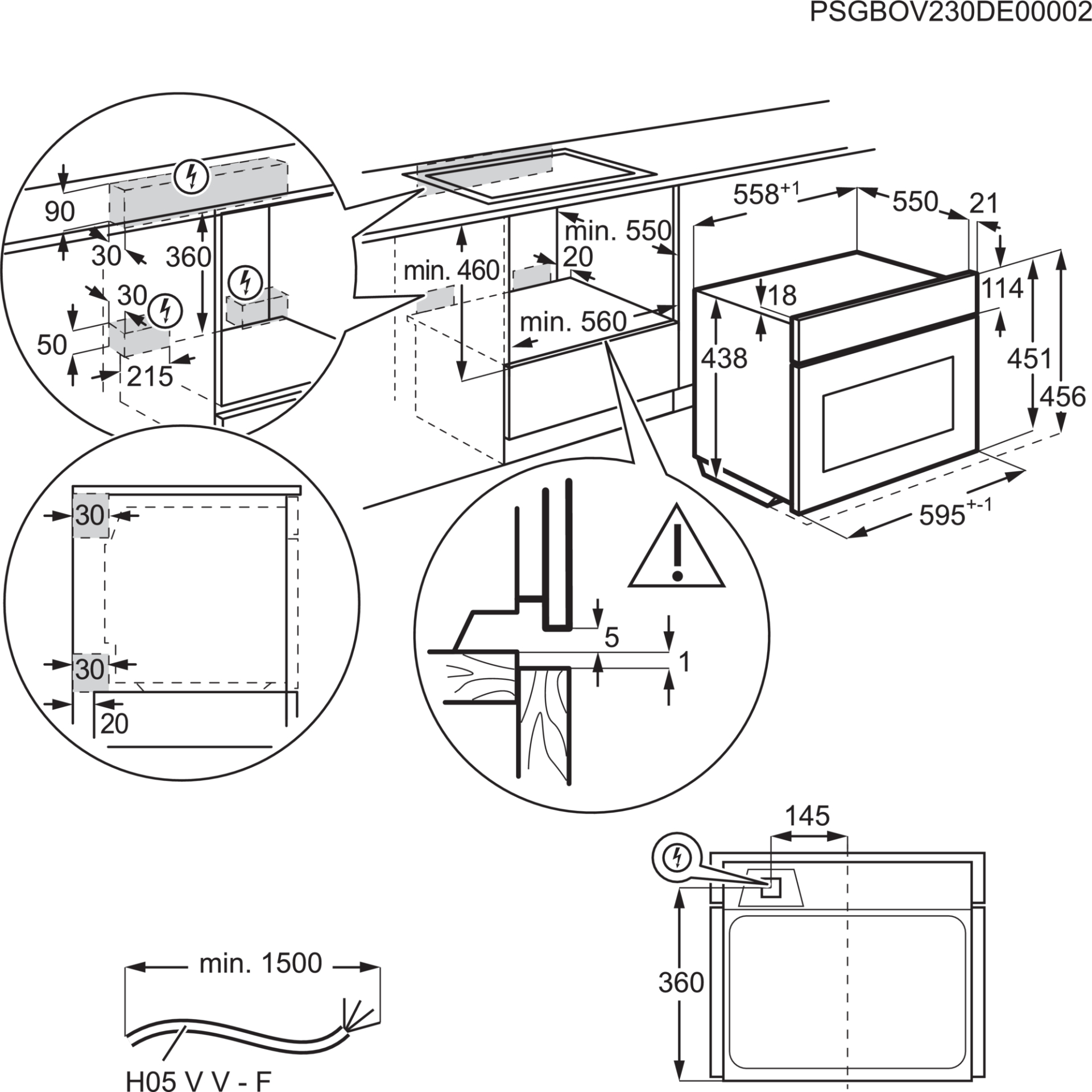 AEG 8000 multifunctionele oven met stoom - 45cm - CS7900T