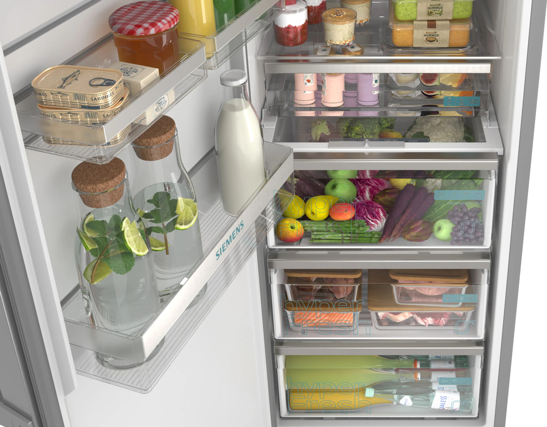 SIEMENS iQ300 Vrijstaande koelkast inox 402 l met 0°c-zone - KS36NVICG