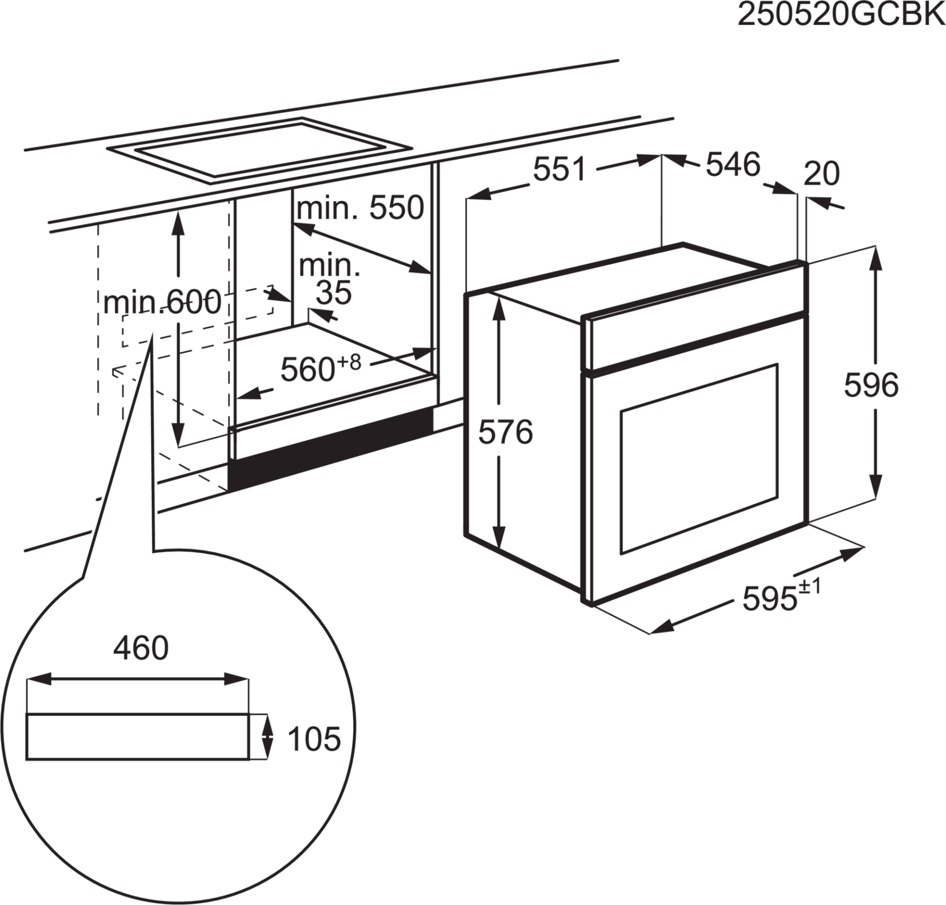 AEG 8000 multifunctionele oven met microgolfoven - 60cm - OK8NW00MB