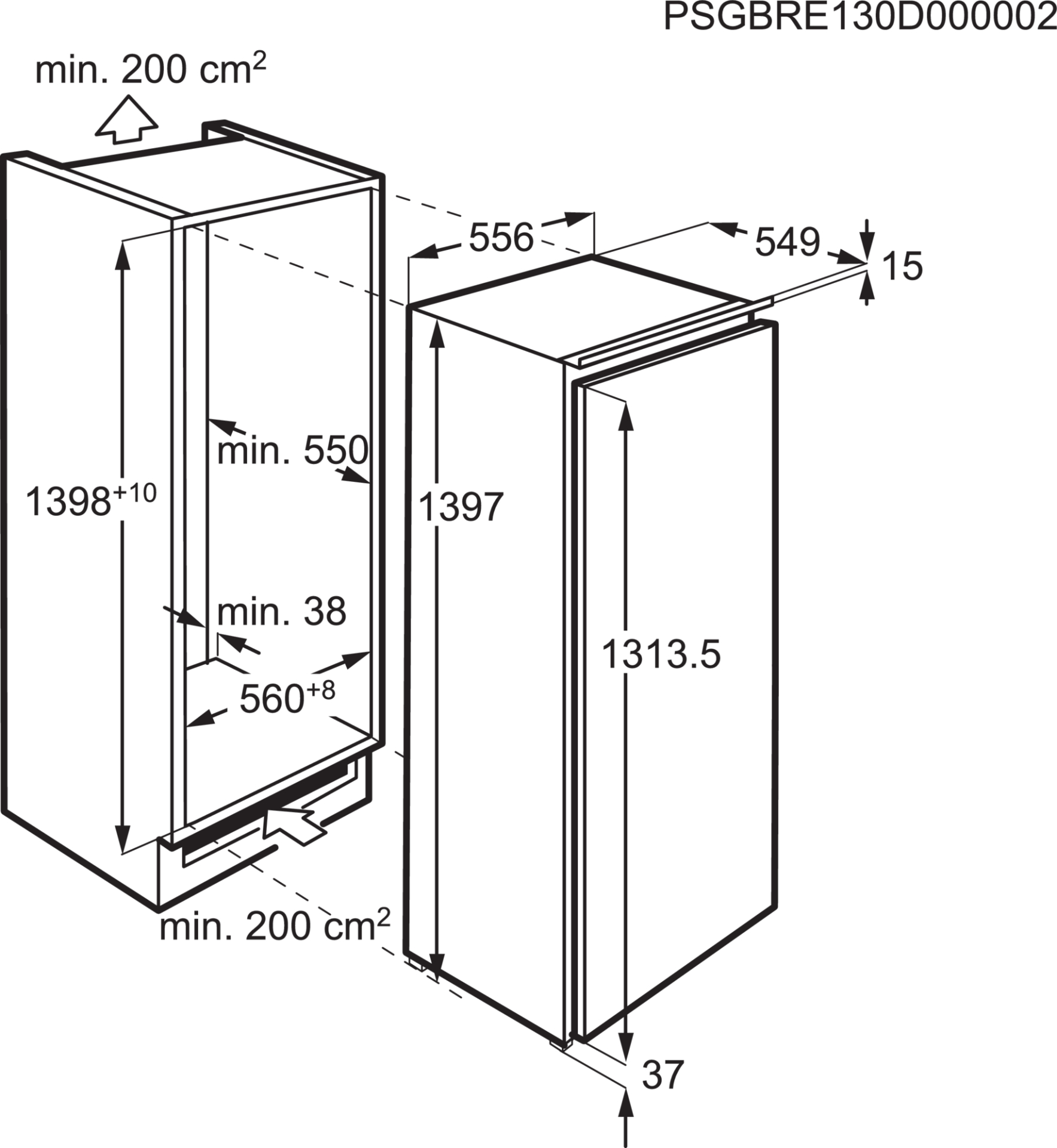 AEG 9000 koelkast zonder vriesvak - 140cm - SKE814D9ZC