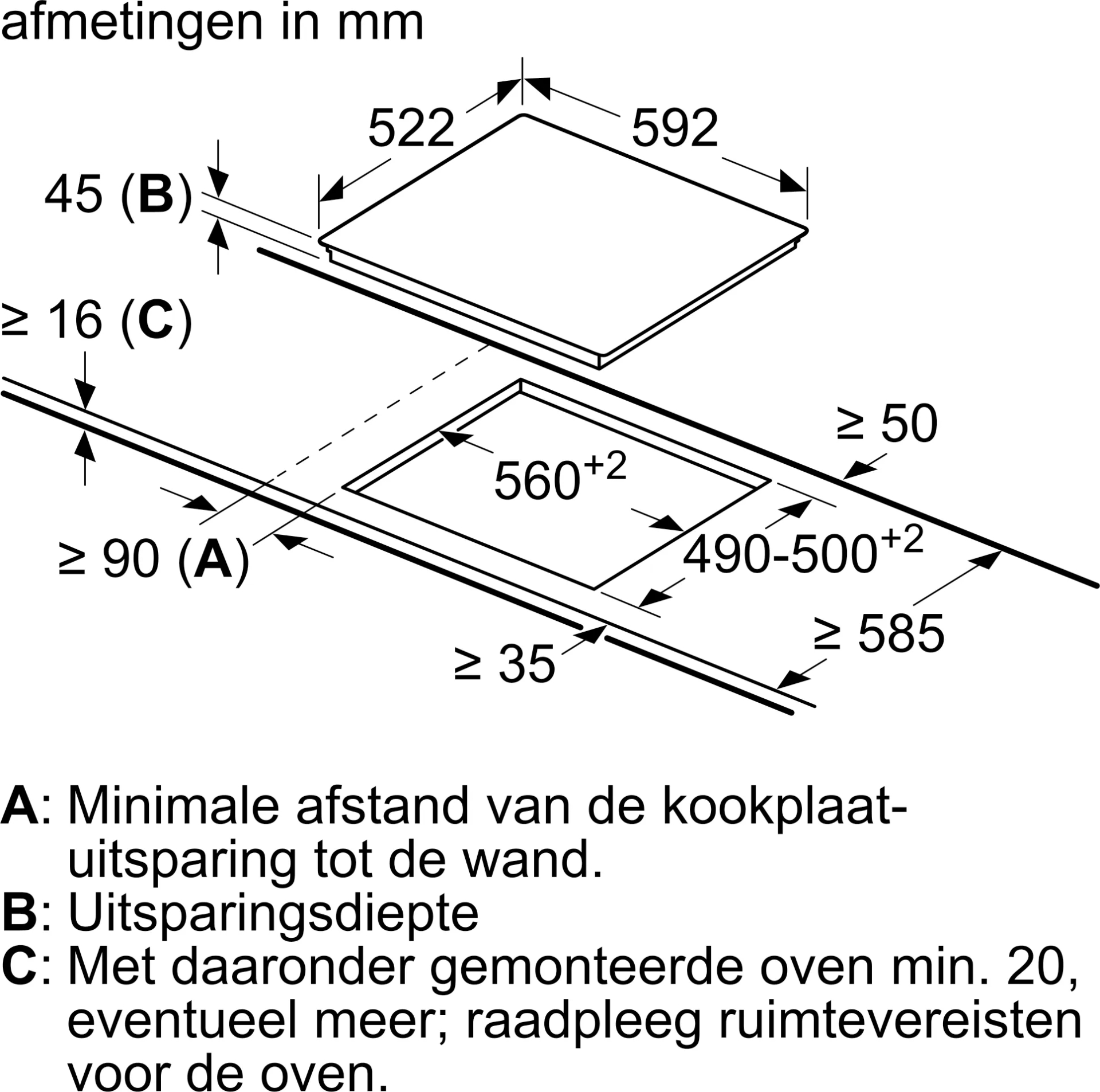 BOSCH SERIE 4 vitrokeramische kookplaat - 60cm - PKE611BA2E