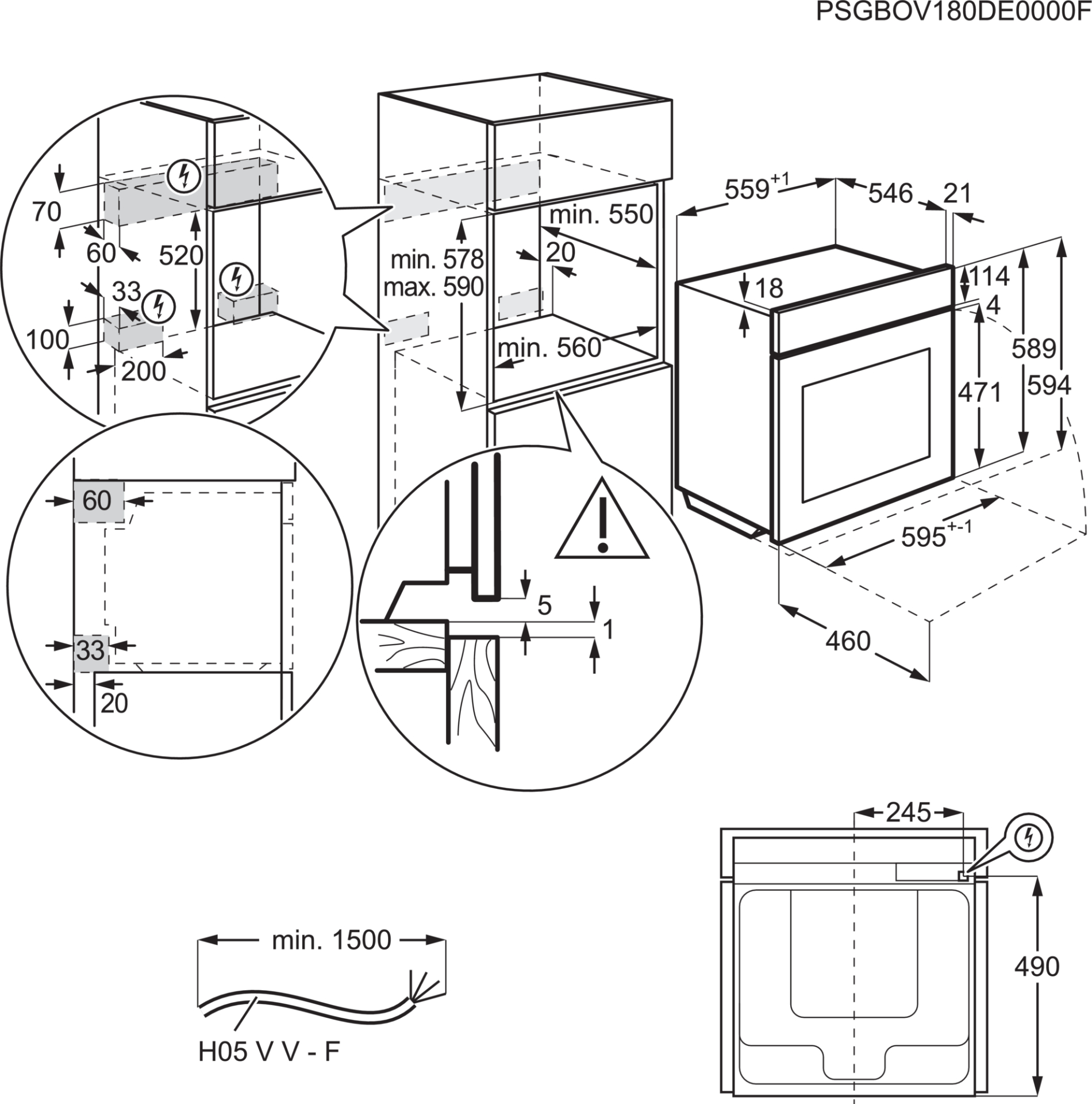 AEG 9000 multifunctionele oven - 60cm - BP9200T