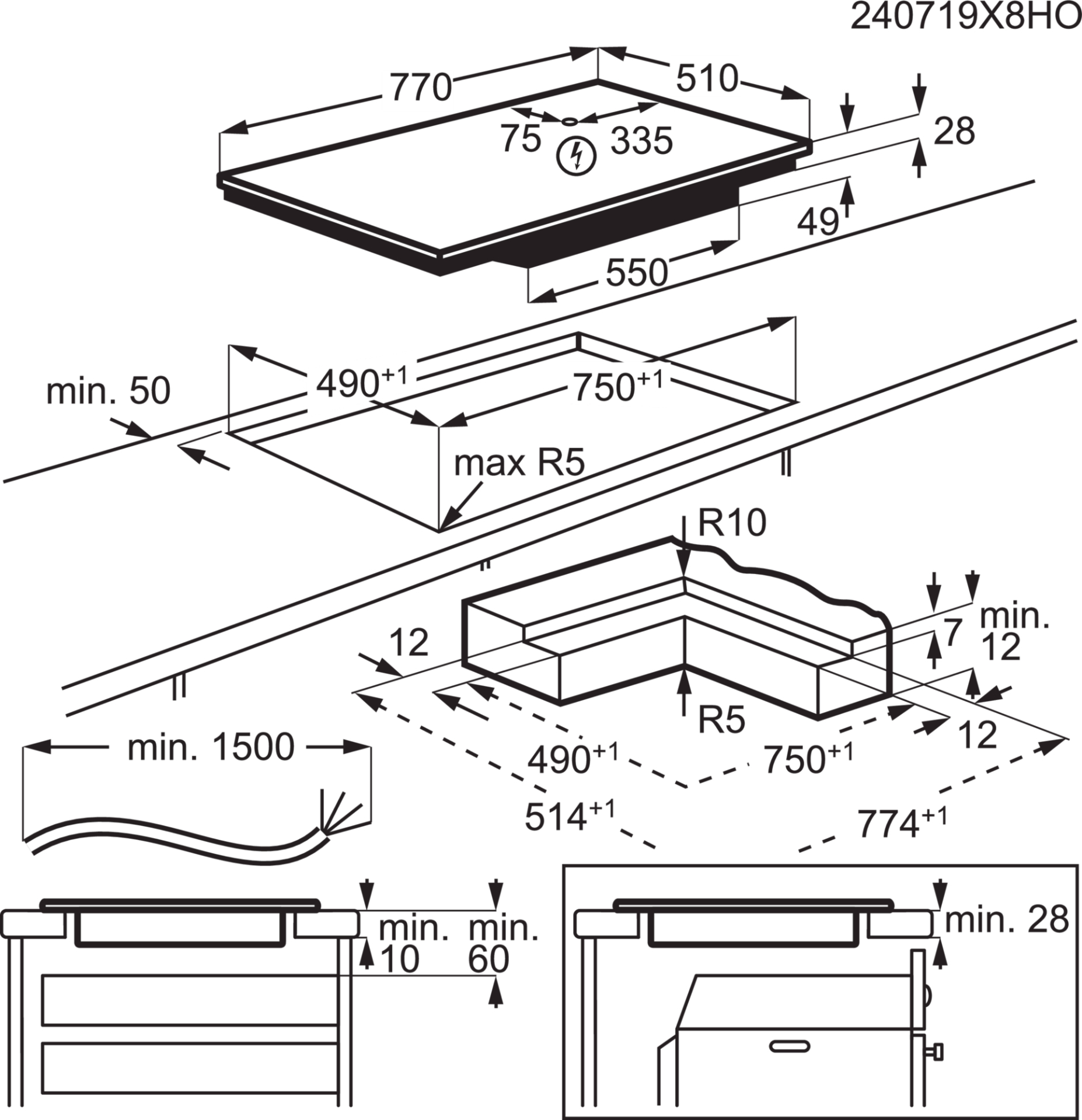 AEG 9000 inductiekookplaat - 80cm - PI9000B80