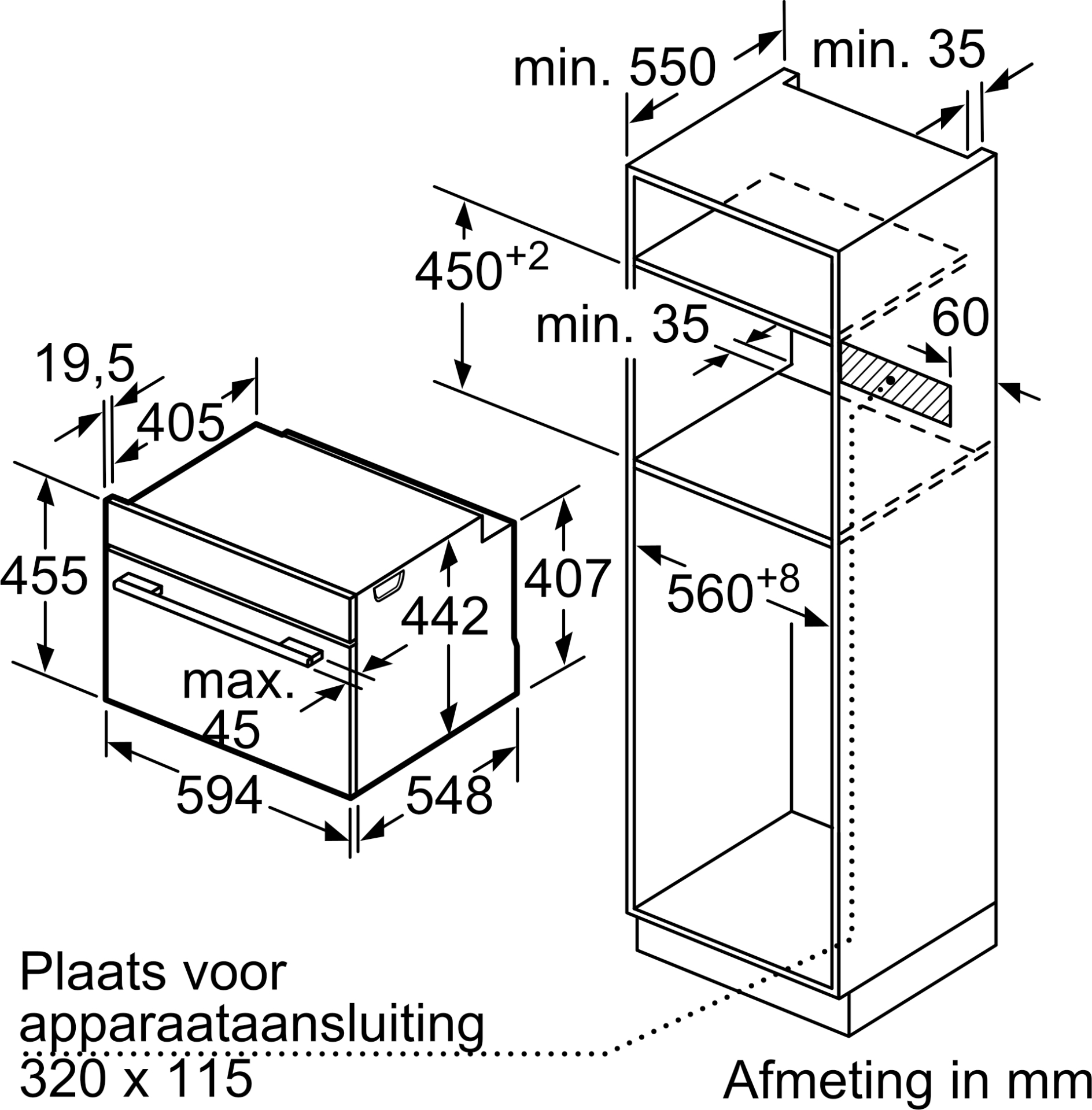 BOSCH SERIE 8 multifunctionele oven met stoom - 45cm - CSG7361B1