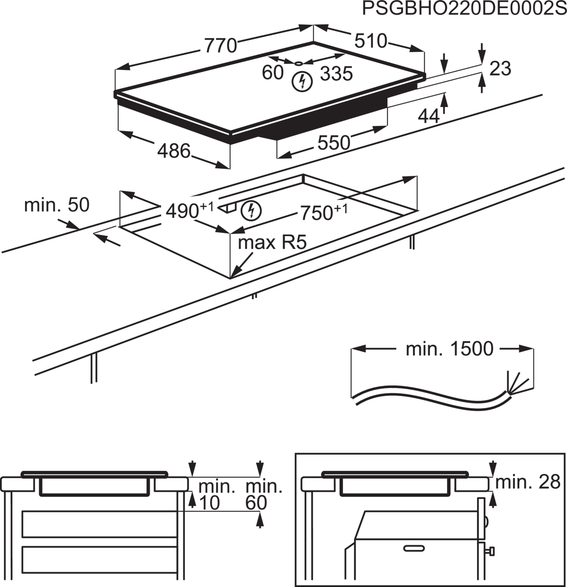 AEG 9000 inductiekookplaat - 80cm - PI9000B80