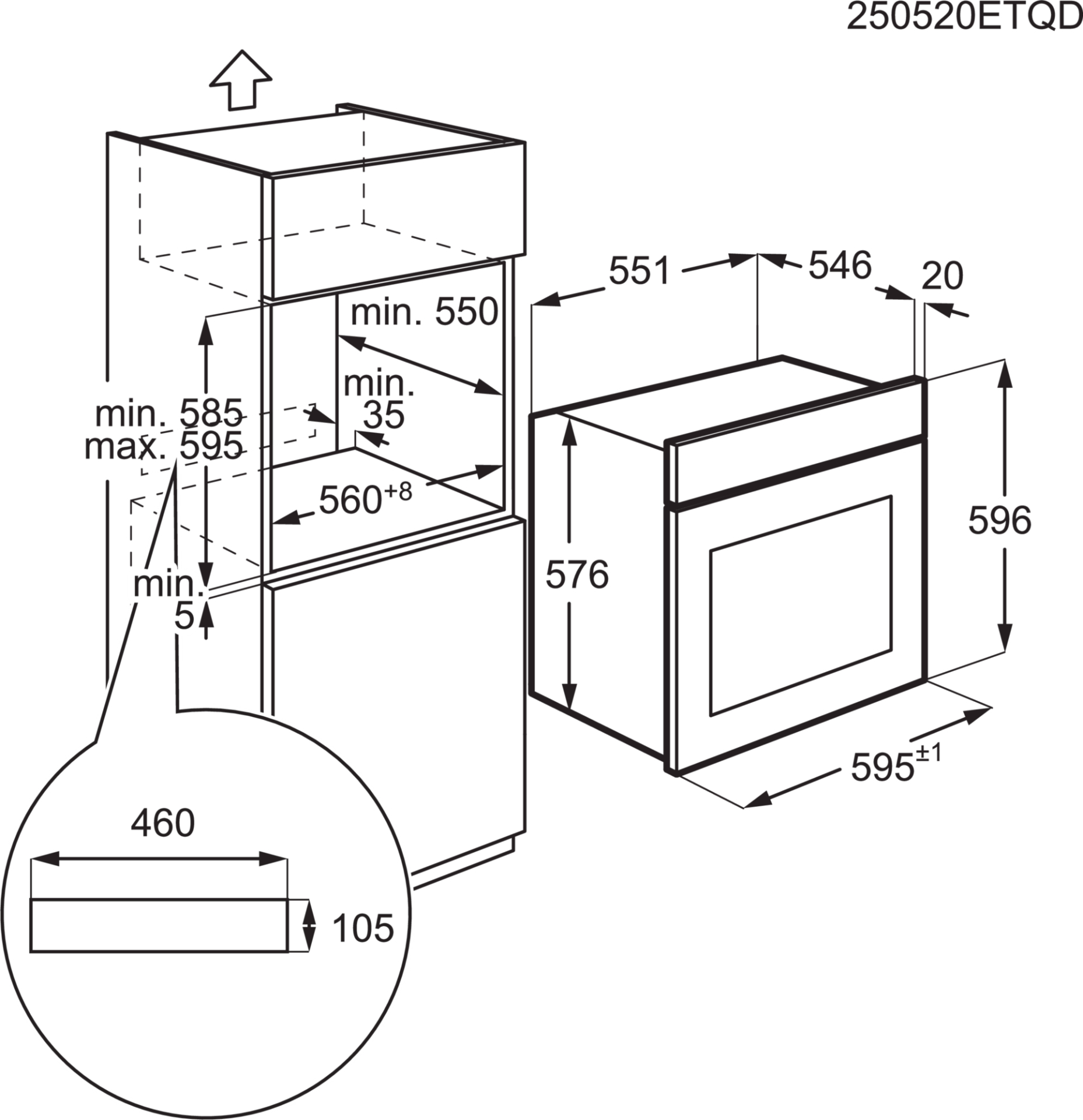 AEG 8000 multifunctionele oven met microgolfoven - 60cm - OK8NW00MB